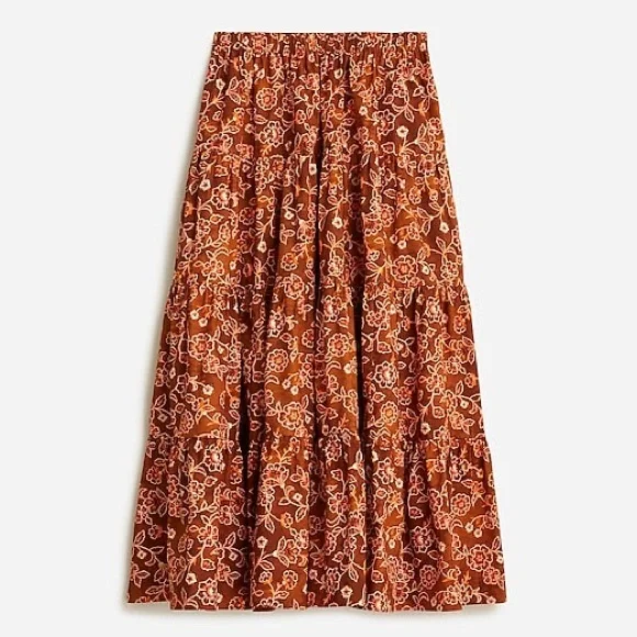 J. Crew - Tiered Pull-On Maxi Skirt in Vintage Vines - Picture 1 of 5